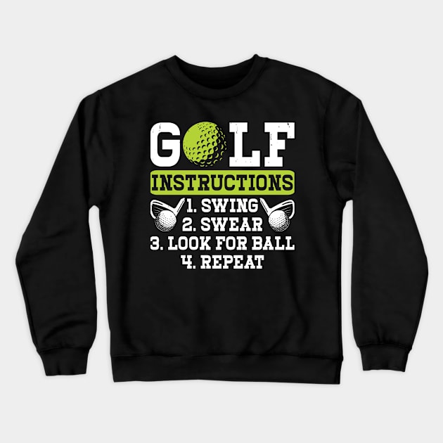 Golf Instructions T Shirt For Women Men Crewneck Sweatshirt by Pretr=ty